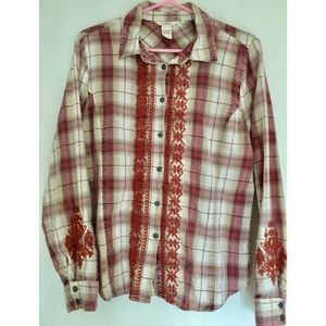 Sundance Plaid Embroidered Cotton Shirt 12